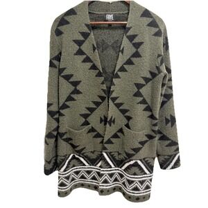 Frye Women's The Cozy Cardigan, Green (Burnt Olive Combo), Size S